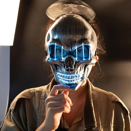 LED Cold Light Skull Mask: Halloween Party Rave Car