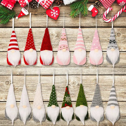 3pcs Christmas Tree Hanging Gnome Plush Gonk Santa Doll Pendants Xmas Tree Ornaments Home Party Decoration New Year Gift