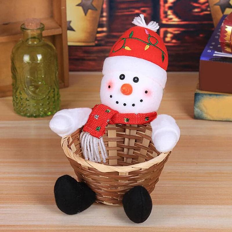 Christmas Candy Storage Basket Festival Decoration Santa Claus Storage Basket Christmas Candy Bag Holiday Supplies