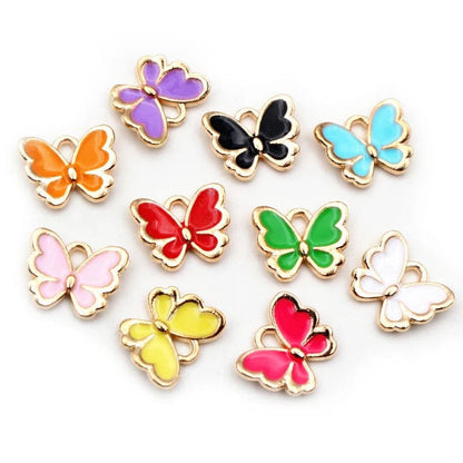 Butterfly Pendant Jewelry for Valentine Day - Enamel Alloy Charms Jewelery