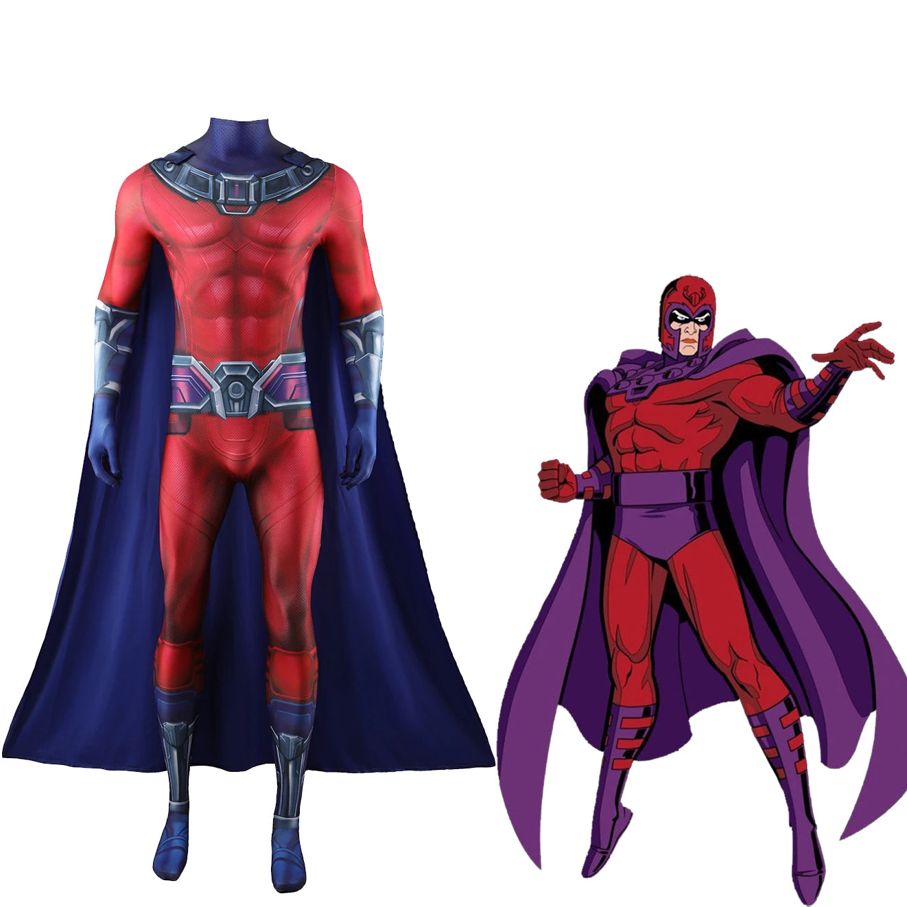 X-Men 97 Magneto Cosplay Costume Superhero 3D Printed Bodysuit X-Men 97 Magneto Spandex Outfit Cosplay Halloween Costume