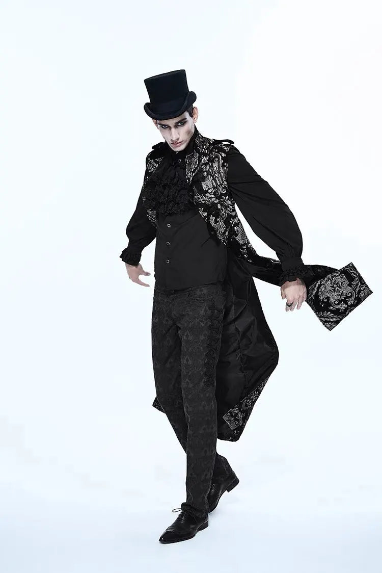 Medieval Retro Men Dust Coat Medium Style Steam Punk Cosplay Costumes Palace Dress Jacquard Men's Jackets Halloween Costume