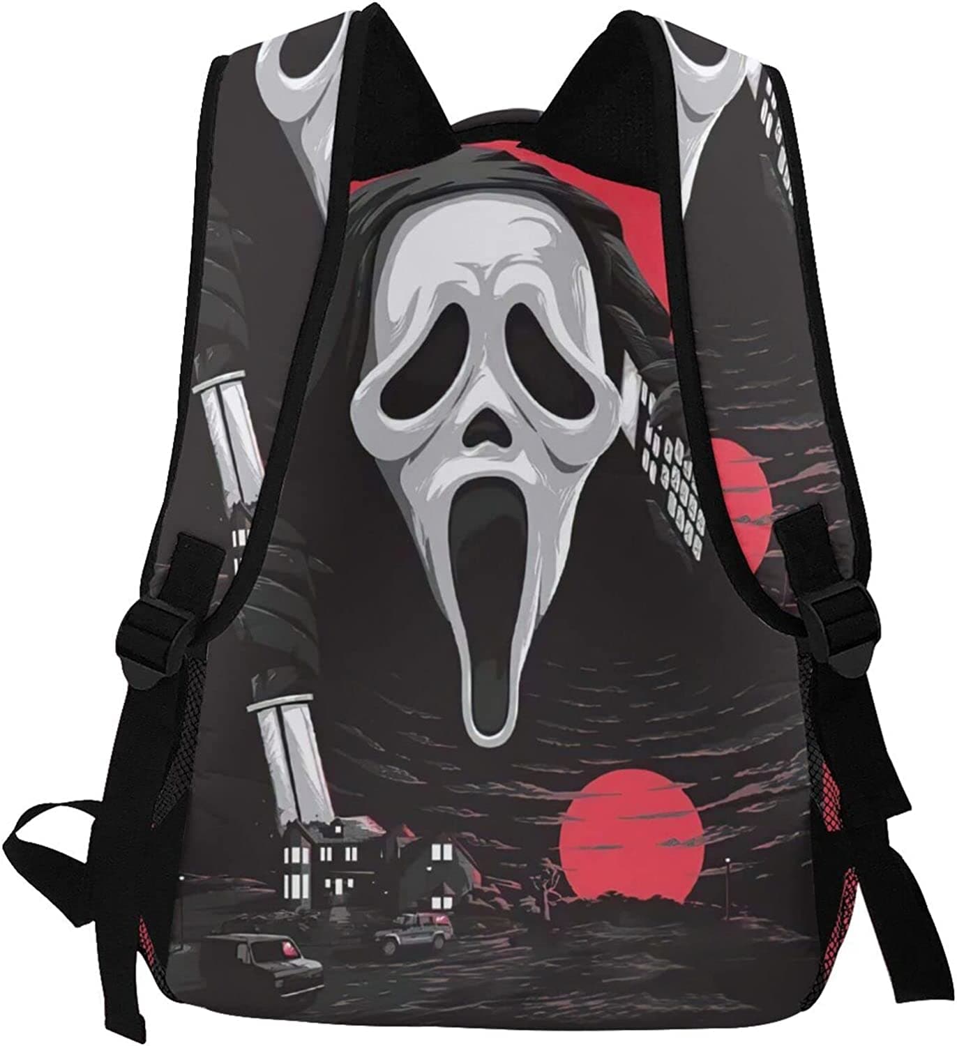 Horror Movie Backpack Adults School Bag Casual College Bag Travel Zipper Bookbag Hiking Daypack for Women Men