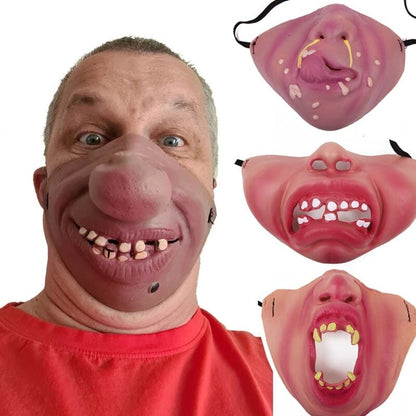 Halloween Funny Latex Half Face Clown Mask Cosplay Humorous Band Horrible Horrible Masks Adult Kids Party Cosplay Decoration